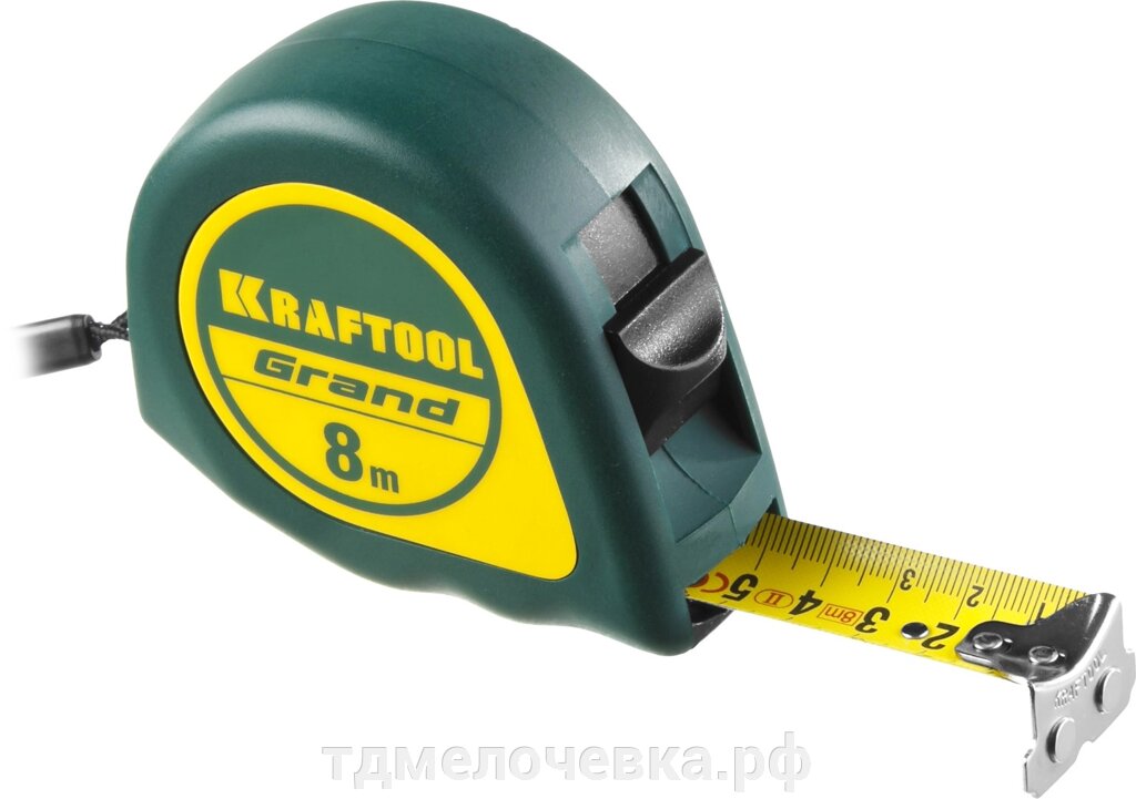 KRAFTOOL Grand, 8 м х 25 мм, рулетка (34022-08-25) от компании ТД МЕЛОЧевка (товары для дома от метизов до картриджей) - фото 1