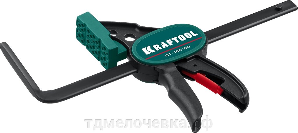 KRAFTOOL GT-160/60, 160/60 мм, универсальная, быстрозажимная, в T-track, пистолетная струбцина (32237) от компании ТД МЕЛОЧевка (товары для дома от метизов до картриджей) - фото 1