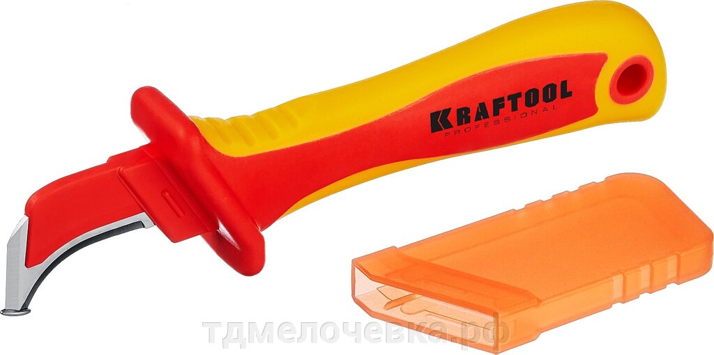 KRAFTOOL KN-7, 1000 В, изогнутый, диэлектрический нож электрика (45400) от компании ТД МЕЛОЧевка (товары для дома от метизов до картриджей) - фото 1