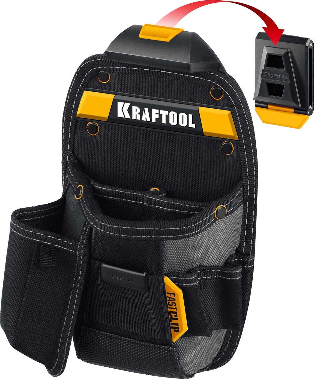 KRAFTOOL KP-8 с быстросъёмным креплением FastClip, 8 карманов и петель, 170 х 260 мм, поясная сумка (38776) от компании ТД МЕЛОЧевка (товары для дома от метизов до картриджей) - фото 1