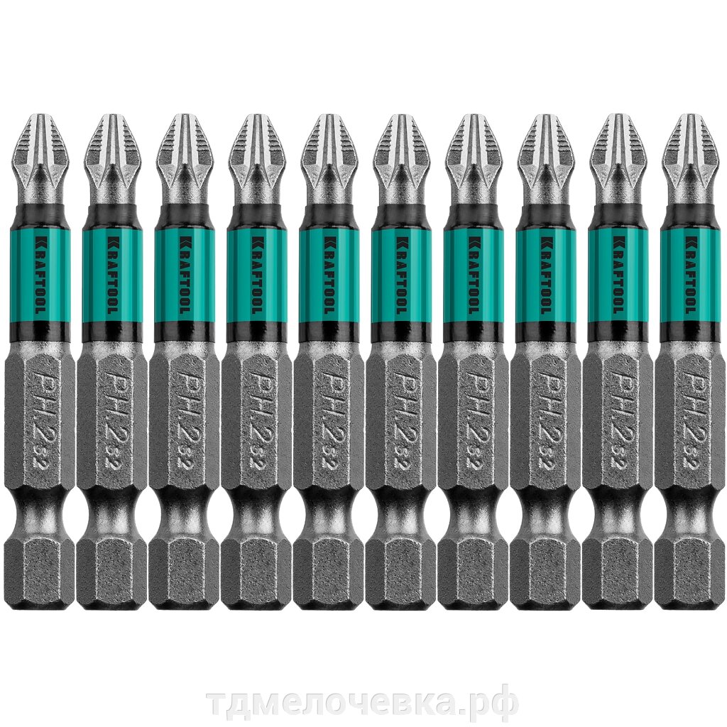 KRAFTOOL Optimum, PH2, 50 мм, 10 шт, биты (26122-2-50-10) от компании ТД МЕЛОЧевка (товары для дома от метизов до картриджей) - фото 1