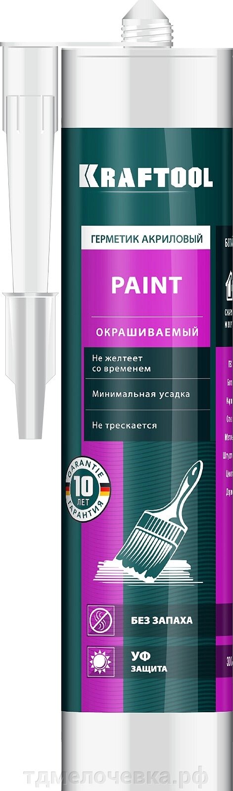 KRAFTOOL PAINT, 300 мл, белый, универсальный акриловый герметик (41251-0) от компании ТД МЕЛОЧевка (товары для дома от метизов до картриджей) - фото 1