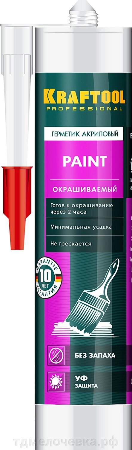 KRAFTOOL PAINT, 300 мл, белый, универсальный акриловый герметик (41251-0) от компании ТД МЕЛОЧевка (товары для дома от метизов до картриджей) - фото 1