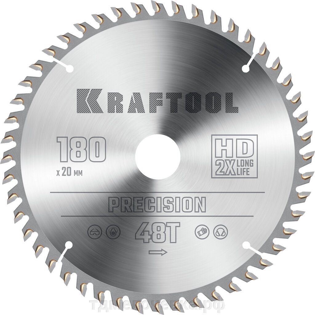 KRAFTOOL Precision, 180 х 20 мм, 48Т, пильный диск по дереву (36952-180-20) от компании ТД МЕЛОЧевка (товары для дома от метизов до картриджей) - фото 1