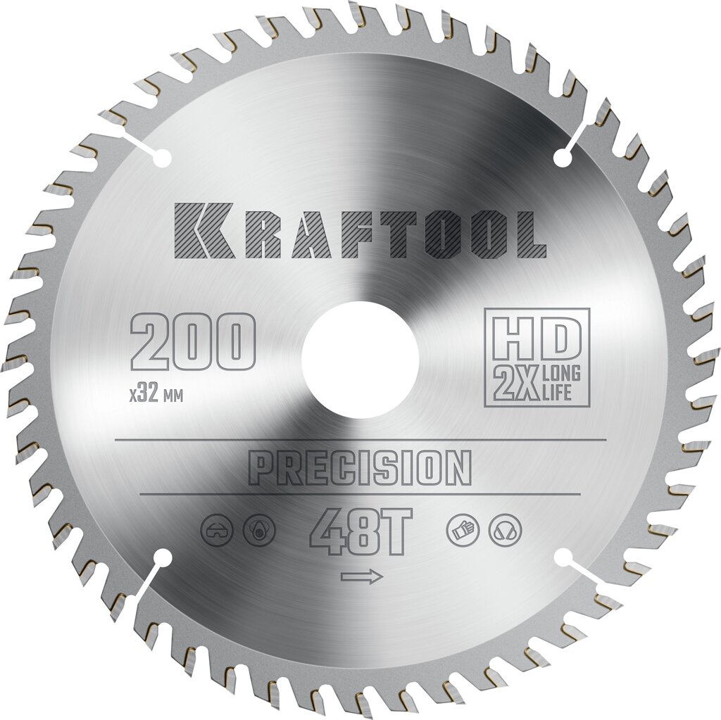 KRAFTOOL Precision, 200 х 32 мм, 48Т, пильный диск по дереву (36952-200-32) от компании ТД МЕЛОЧевка (товары для дома от метизов до картриджей) - фото 1