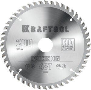 KRAFTOOL Precision, 200 х 32 мм, 48Т, пильный диск по дереву (36952-200-32)