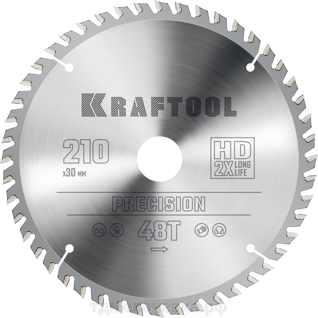 KRAFTOOL Precision, 210 х 30 мм, 48Т, пильный диск по дереву (36952-210-30) от компании ТД МЕЛОЧевка (товары для дома от метизов до картриджей) - фото 1