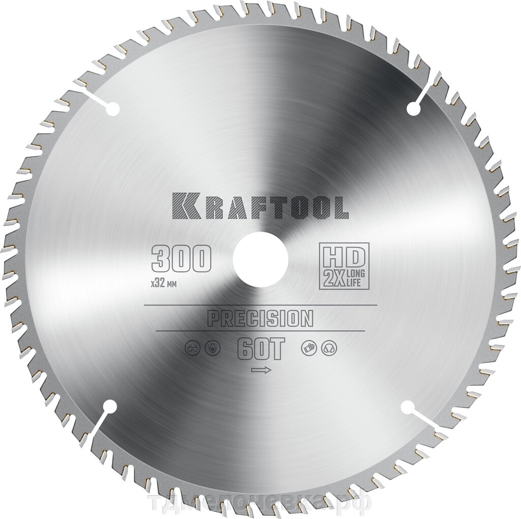 KRAFTOOL Precision, 300 х 32 мм, 60Т, пильный диск по дереву (36952-300-32) от компании ТД МЕЛОЧевка (товары для дома от метизов до картриджей) - фото 1