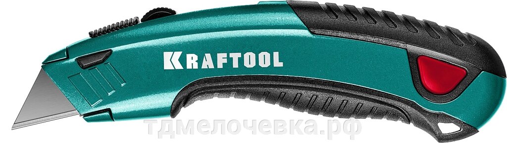 KRAFTOOL с автостопом, 2 лезвия, универсальный нож (09241) от компании ТД МЕЛОЧевка (товары для дома от метизов до картриджей) - фото 1