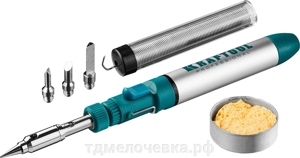 KRAFTOOL SolderGas, 70 B, 30 - 70 Вт, 1300°С, горелка, фен, набор 8 в 1, газовый паяльник (55504-H8) от компании ТД МЕЛОЧевка (товары для дома от метизов до картриджей) - фото 1