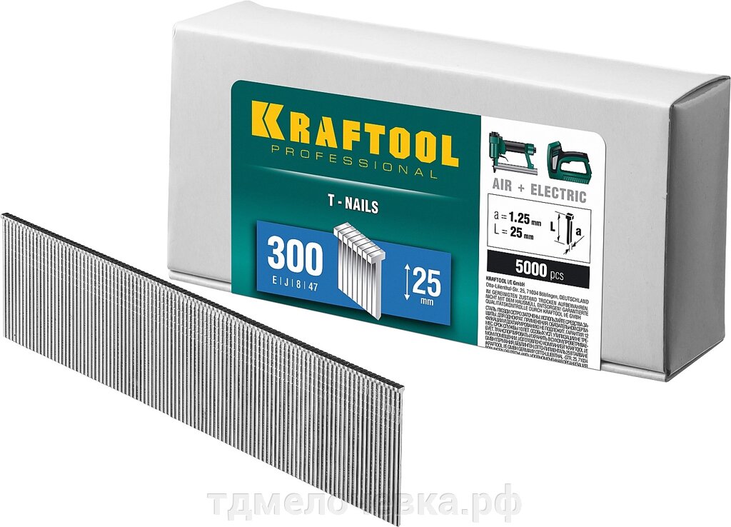 KRAFTOOL тип 18GA (47/300/F) 25 мм, 5000 шт, гвозди для нейлера (31785-25) от компании ТД МЕЛОЧевка (товары для дома от метизов до картриджей) - фото 1