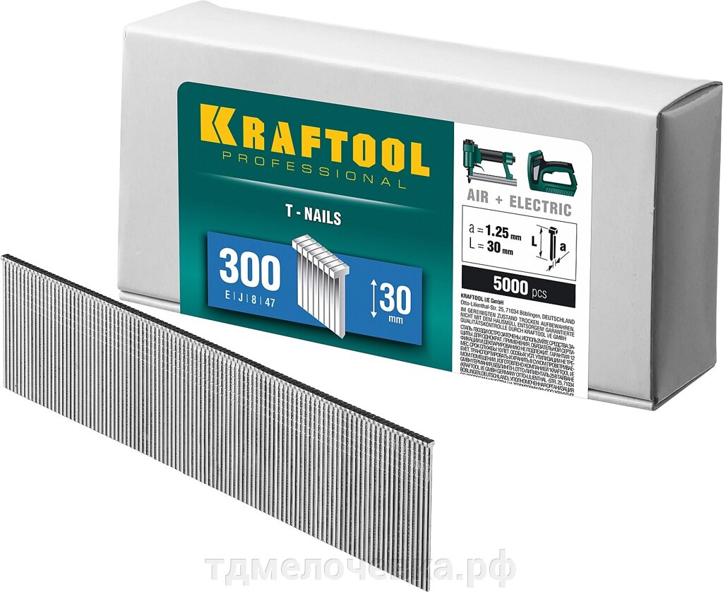 KRAFTOOL тип 18GA (47/300/F) 30 мм, 5000 шт, гвозди для нейлера (31785-30) от компании ТД МЕЛОЧевка (товары для дома от метизов до картриджей) - фото 1