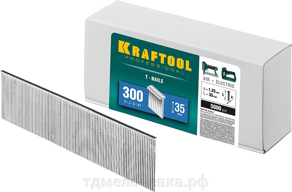 KRAFTOOL тип 18GA (47/300/F) 35 мм, 5000 шт, гвозди для нейлера (31785-35) от компании ТД МЕЛОЧевка (товары для дома от метизов до картриджей) - фото 1