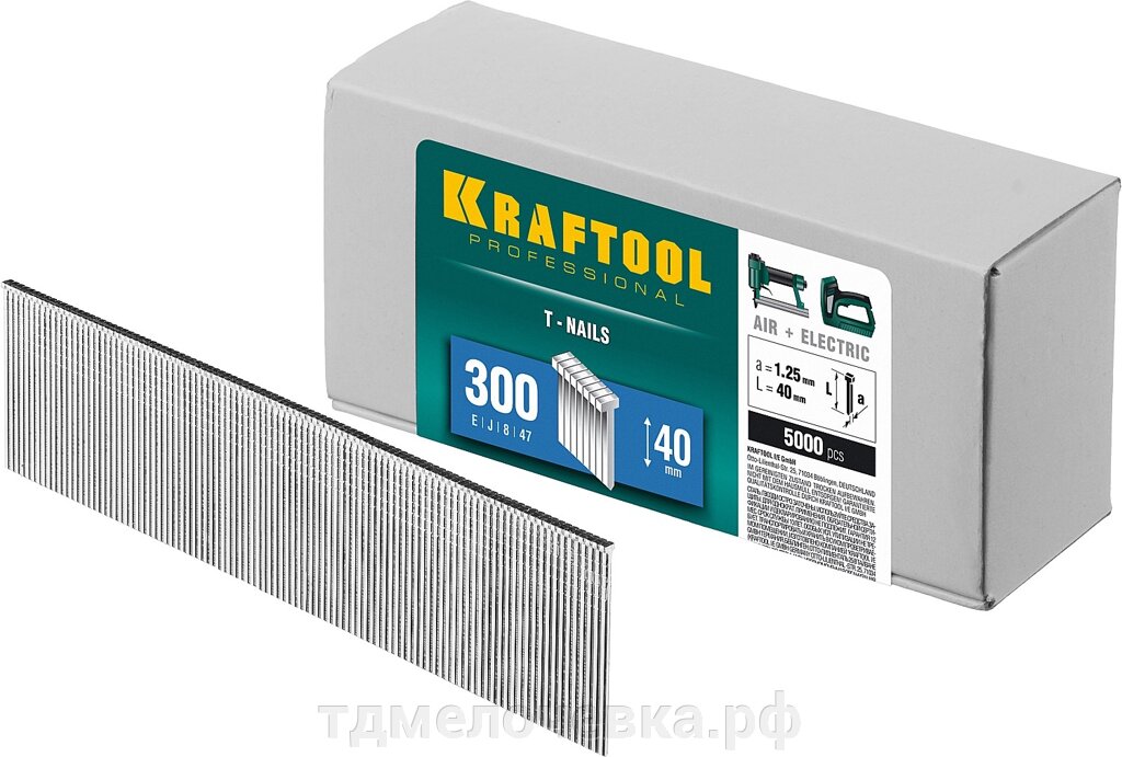 KRAFTOOL тип 18GA (47/300/F) 40 мм, 5000 шт, гвозди для нейлера (31785-40) от компании ТД МЕЛОЧевка (товары для дома от метизов до картриджей) - фото 1