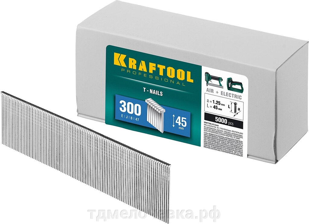 KRAFTOOL тип 18GA (47/300/F) 45 мм, 5000 шт, гвозди для нейлера (31785-45) от компании ТД МЕЛОЧевка (товары для дома от метизов до картриджей) - фото 1