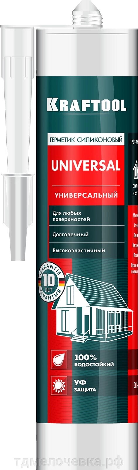 KRAFTOOL UNIVERSAL, 300 мл, прозрачный, универсальный силиконовый герметик (41253-2) от компании ТД МЕЛОЧевка (товары для дома от метизов до картриджей) - фото 1