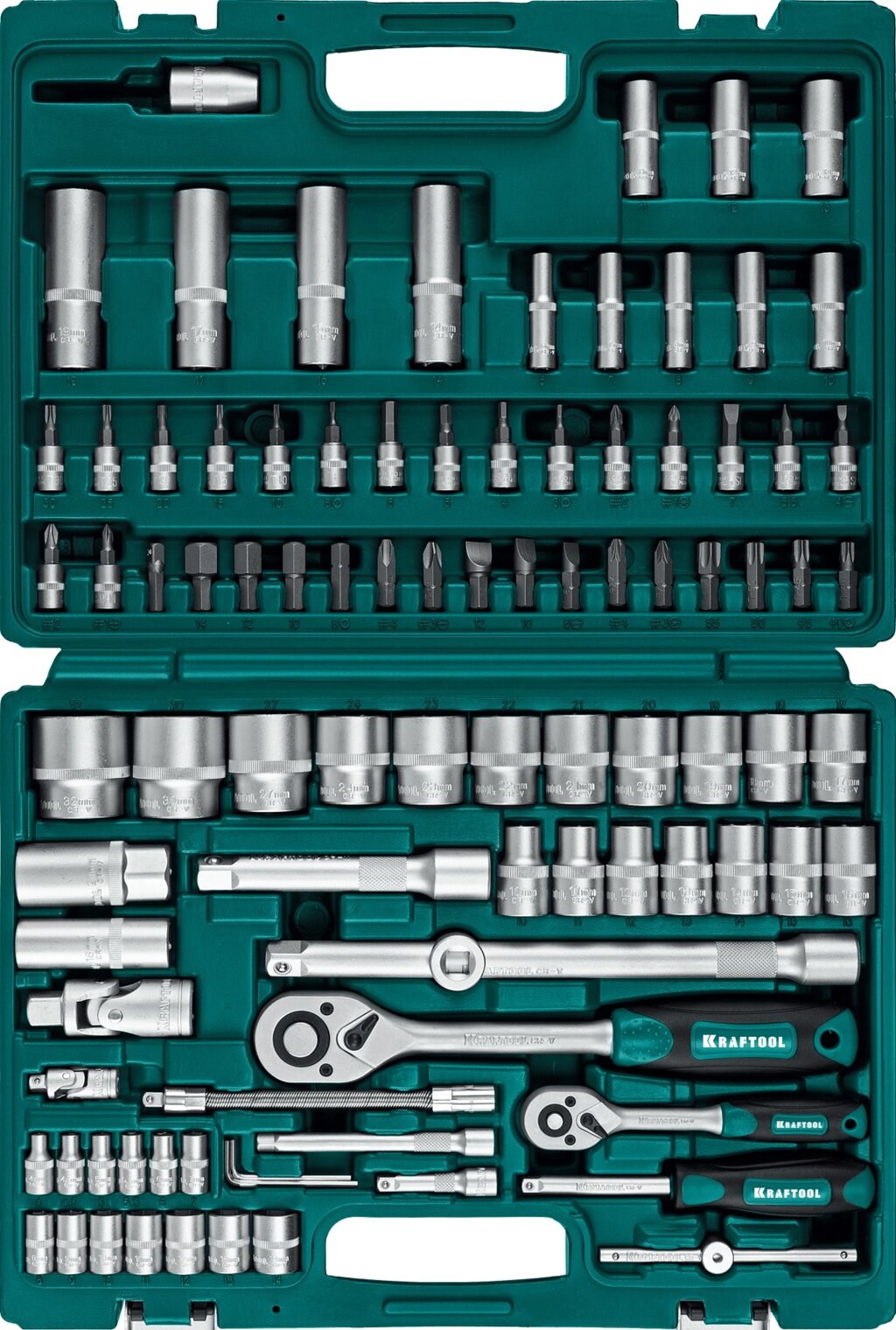 KRAFTOOL X-Drive 94, 94 предм., (1/2″+1/4″), универсальный набор инструмента (27883-H95) от компании ТД МЕЛОЧевка (товары для дома от метизов до картриджей) - фото 1