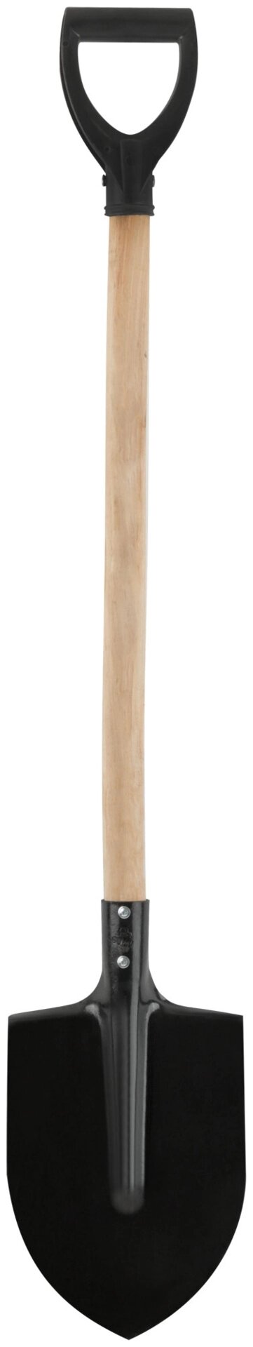 Лопата штыковая с деревянным черенком и V-ручкой  210х280х1245 мм от компании ТД МЕЛОЧевка (товары для дома от метизов до картриджей) - фото 1