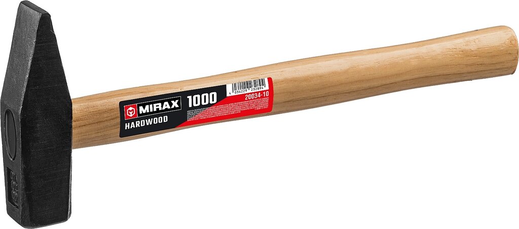 MIRAX 1000 молоток слесарный с деревянной рукояткой от компании ТД МЕЛОЧевка (товары для дома от метизов до картриджей) - фото 1