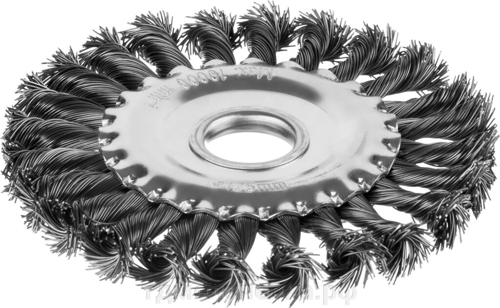 MIRAX 125 мм, жгутированная стальная проволока 0.5 мм, щетка дисковая для УШМ (35140-125) от компании ТД МЕЛОЧевка (товары для дома от метизов до картриджей) - фото 1