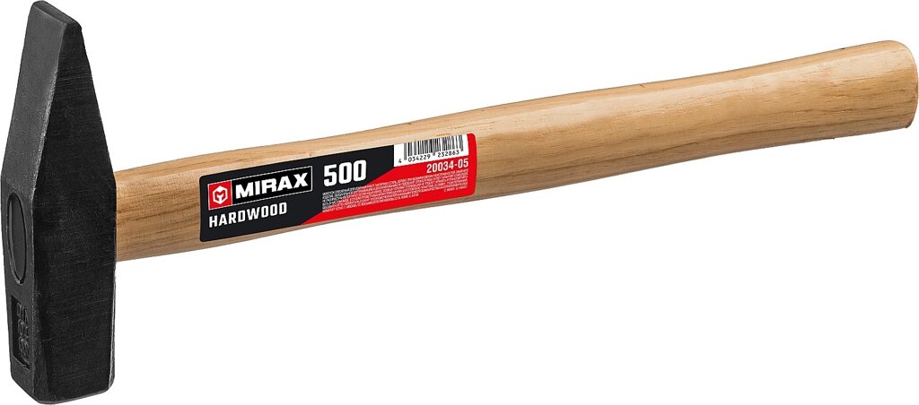MIRAX 500 молоток слесарный с деревянной рукояткой от компании ТД МЕЛОЧевка (товары для дома от метизов до картриджей) - фото 1