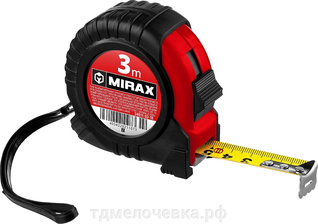 MIRAX Rubber, 3 м х 18 мм, рулетка (34011-03-18) от компании ТД МЕЛОЧевка (товары для дома от метизов до картриджей) - фото 1