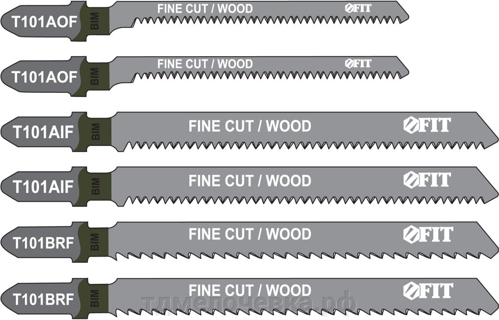 Набор полотен для электролобзика 6 шт. (T101BRFx2; T101AOF x2; T101AIF x2) от компании ТД МЕЛОЧевка (товары для дома от метизов до картриджей) - фото 1
