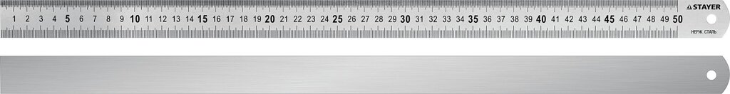 Нержавеющая линейка STAYER, 0,5 м, от компании ТД МЕЛОЧевка (товары для дома от метизов до картриджей) - фото 1