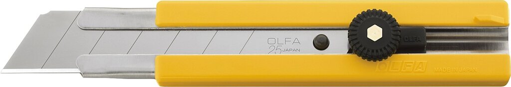 Нож OLFA с выдвижным лезвием, с резиновыми накладками, 25мм от компании ТД МЕЛОЧевка (товары для дома от метизов до картриджей) - фото 1