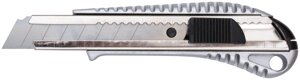 Нож технический 18 мм усиленный, металлич. корпус