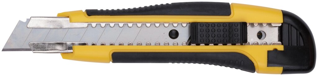 Нож технический 18 мм усиленный прорезиненный, 2-х сторонняя автофиксация Профи от компании ТД МЕЛОЧевка (товары для дома от метизов до картриджей) - фото 1