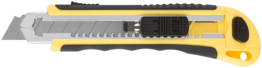 Нож технический 18 мм усиленный прорезиненный, кассета 3 лезвия, автозамена лезвия от компании ТД МЕЛОЧевка (товары для дома от метизов до картриджей) - фото 1