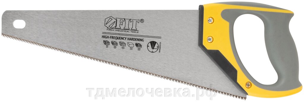 Ножовка по дереву, мелкий каленый зуб 14 ТPI, 3D заточка, 3К пласт. прорезиненная ручка, Профи 350 мм от компании ТД МЕЛОЧевка (товары для дома от метизов до картриджей) - фото 1