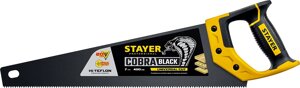 Ножовка универсальная (пила) Cobra BLACK″ 400 мм, 7TPI, тефлон покрытие, рез вдоль и поперек волокон, для средних