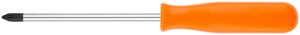 Отвертка "Эконом", CrV сталь, пластиковая оранжевая ручка 6х100 мм РН2