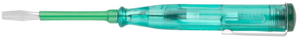 Отвертка индикаторная, зеленая ручка, 100-500 В, 140 мм от компании ТД МЕЛОЧевка (товары для дома от метизов до картриджей) - фото 1