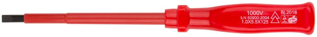 Отвертка изолированная 1000 В, CrV сталь, пластиковая ручка  5х125 мм SL от компании ТД МЕЛОЧевка (товары для дома от метизов до картриджей) - фото 1