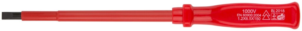 Отвертка изолированная 1000 В, CrV сталь, пластиковая ручка 6,5х150 мм SL от компании ТД МЕЛОЧевка (товары для дома от метизов до картриджей) - фото 1