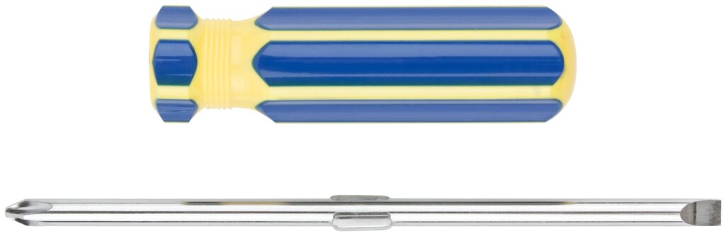 Отвертка с переставным жалом, CrV сталь, сине-желтая пластиковая ручка 6х70 мм PH2/SL6 от компании ТД МЕЛОЧевка (товары для дома от метизов до картриджей) - фото 1