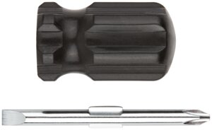 Отвертка с переставным жалом "коротыш", CrV сталь, черная пластиковая ручка 6x40 мм PH2/SL6