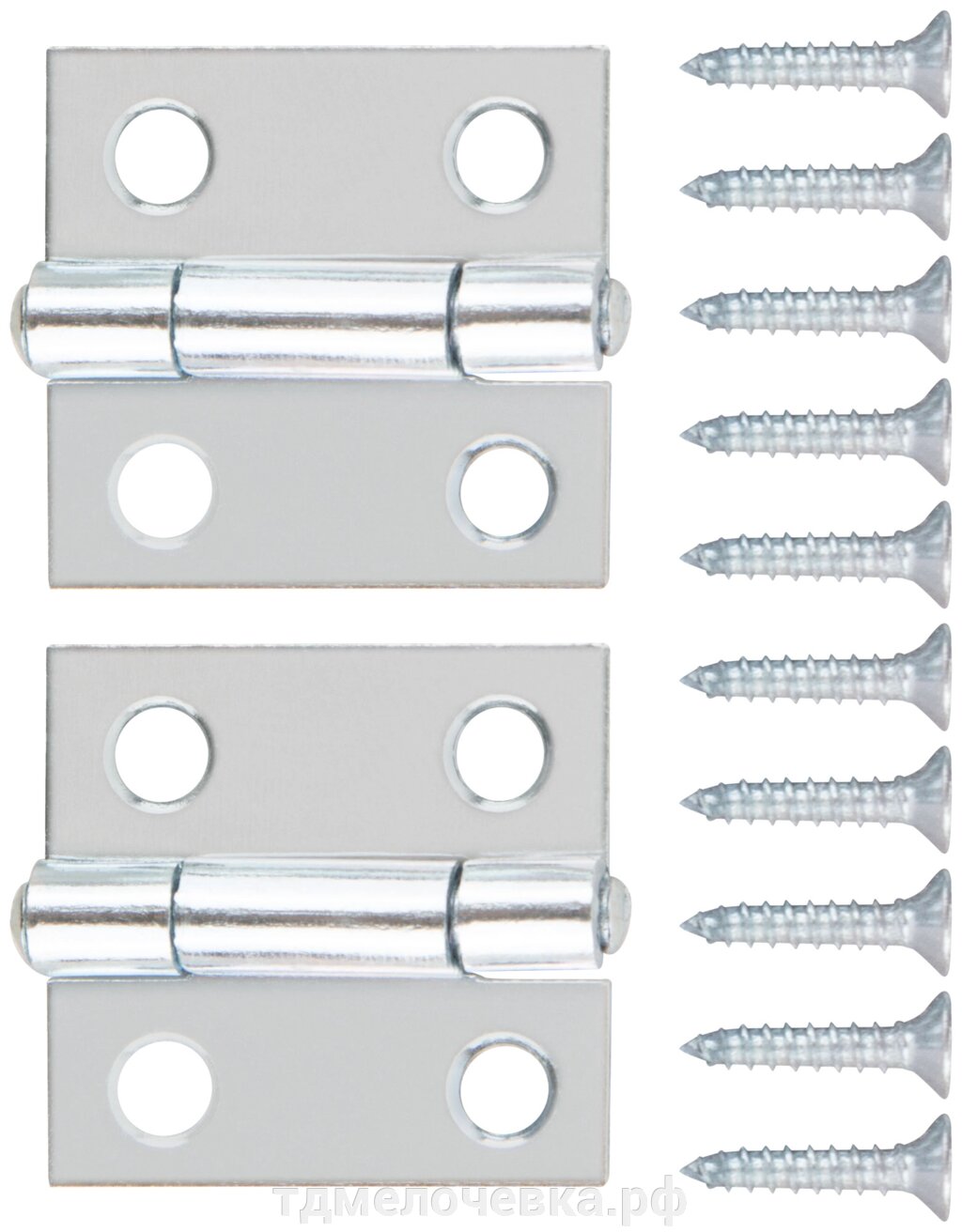 Петли универсальные, набор 2 шт., цинк 25 х 24 мм от компании ТД МЕЛОЧевка (товары для дома от метизов до картриджей) - фото 1