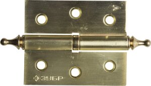 Петля дверная разъемная ЗУБР ″ЭКСПЕРТ″1 подшипник, цвет мат. латунь (SB), левая, с крепежом, 75х63х2,5мм,2шт