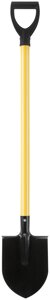 Лопата штыковая ЛКМ, с желтым металлизированным черенком и V-ручкой 185х235х1060 мм