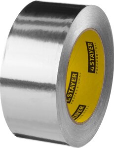 STAYER ProTape 50 мм, 50 м, до 120 °С, самоклеящаяся алюминиевая лента, Professional (12268-50-50)