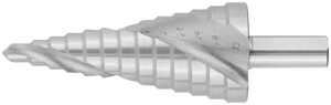 Сверло ступенчатое HSS по металлу, спиральный профиль, 13 ступеней, 6-30 мм