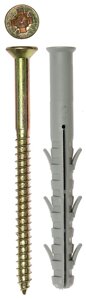 Дюбель рамный нейлоновый, в комплекте с оцинкованным шурупом, шлиц Pz, 10 x 115 мм, 50 шт, ЗУБР Профессионал