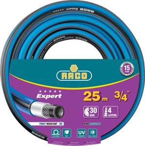 RACO EXPERT, 3/4″, 25 м, 30 атм, четырёхслойный, армированный, поливочный шланг (40302-3/4-25)