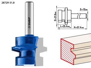 ЗУБР 31.8 x 26 мм, хвостовик 12 мм, фреза комбинированная универсальная, Профессионал (28729-31.8)