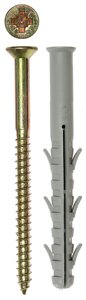 Дюбель рамный нейлоновый, в комплекте с оцинкованным шурупом, шлиц Pz, 10 x 115 мм, 5 шт, ЗУБР Профессионал