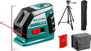 KRAFTOOL CL-70 #3 нивелир лазерный, 20м/70м, IP54, точн. +/-0,2 мм/м, штатив, питание 4хАА, в коробке